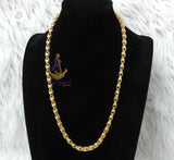 Italian Gold Replica Rope Inter Link Chain Necklace | Textured Elegant Gold Chain | Luxury Minimalist Jewellery | Unisex Statement Necklace