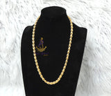 Italian Gold Replica Rope Inter Link Chain Necklace | Textured Elegant Gold Chain | Luxury Minimalist Jewellery | Unisex Statement Necklace