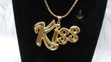 Kiss Pendant Twist Italian Gold Plated Unisex Necklace Elegant Jewellery for Men & Women | Gift
