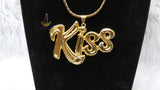 Kiss Pendant Twist Italian Gold Plated Unisex Necklace Elegant Jewellery for Men & Women | Gift