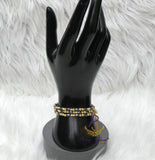 Small Black Beads with Gold Accessories Unisex Hand Bracelet – Adjustable Fashion Jewellery