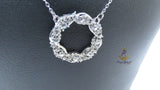 PrestigeApplause Silver Crystal Circle Pendant Necklace – Elegant Rhinestone Statement Jewelry