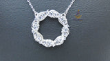 PrestigeApplause Silver Crystal Circle Pendant Necklace – Elegant Rhinestone Statement Jewelry
