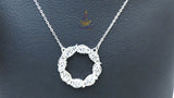 PrestigeApplause Silver Crystal Circle Pendant Necklace – Elegant Rhinestone Statement Jewelry