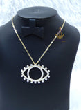 PrestigeApplause Gold Plated Eye Crystal Pendant Necklace – Luxury Protection Jewelry
