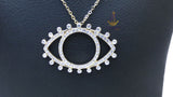 PrestigeApplause Gold Plated Eye Crystal Pendant Necklace – Luxury Protection Jewelry