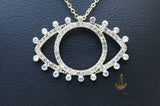 PrestigeApplause Gold Plated Eye Crystal Pendant Necklace – Luxury Protection Jewelry