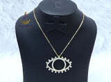 PrestigeApplause Gold Plated Eye Crystal Pendant Necklace – Luxury Protection Jewelry