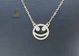 Popular Smiley Face Crystal Necklace – Cute Minimalist Emoji Pendant Chain for Women | PrestigeApplause