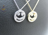 Popular Smiley Face Crystal Necklace – Cute Minimalist Emoji Pendant Chain for Women | PrestigeApplause