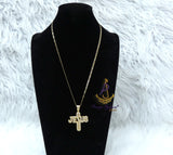 Jesus Cross Necklace | Iced Out Christian Pendant | Gold Faith Necklace | Religious Jewellery Gift for Men & Women
