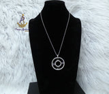 Roman Numeral Crystal Necklace | Silver Circle Pendant Necklace | Elegant Women Jewellery | Luxury Rhinestone Necklace