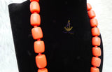 Orange White Igbo Delta Edo Elephant Tusk Red Coral Groom men African Beads Jewellery Set