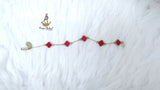 Red Clover Gold Bracelet |  Four Leaf Clover Bracelet | Adjustable Lucky Charm Bracelet | Stainless Steel Bracelet | Gift for Her