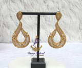 Elegant Gold Cubic Zirconia Cocktail Party Bridal Earring Jewellery - Elegant Bridal & Evening Jewellery