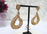 Elegant Gold Cubic Zirconia Cocktail Party Bridal Earring Jewellery - Elegant Bridal & Evening Jewellery