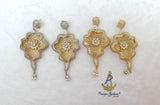 Cubic Zirconia 3D Silver Gold Mixed Cocktail Party Wedding Bridal Earring Jewellery