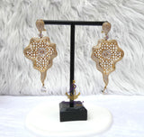 Cubic Zirconia 3D Silver Gold Mixed Cocktail Party Wedding Bridal Earring Jewellery