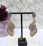 Cubic Zirconia Swivel 3D Silver Gold Mixed Cocktail Party Wedding Bridal Earring Jewellery
