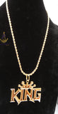 QUEEN Italian Gold Plated Crown Pendant Necklace Elegant Jewellery for Men & Women | Gift