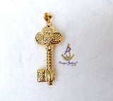 PrestigeApplause KEY Italian Gold Plated Pendant Necklace Elegant Jewellery for Men & Women | Gift