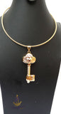 PrestigeApplause KEY Italian Gold Plated Pendant Necklace Elegant Jewellery for Men & Women | Gift