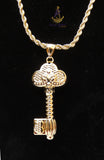 PrestigeApplause KEY Italian Gold Plated Pendant Necklace Elegant Jewellery for Men & Women | Gift