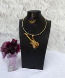 PrestigeApplause GUITAR Italian Gold Plated Crown Musical Pendant Necklace Elegant Jewellery for Men & Women | Gift