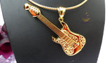 PrestigeApplause GUITAR Italian Gold Plated Crown Musical Pendant Necklace Elegant Jewellery for Men & Women | Gift