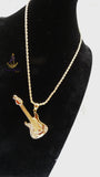 PrestigeApplause GUITAR Italian Gold Plated Crown Musical Pendant Necklace Elegant Jewellery for Men & Women | Gift