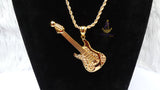 PrestigeApplause GUITAR Italian Gold Plated Crown Musical Pendant Necklace Elegant Jewellery for Men & Women | Gift