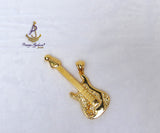 PrestigeApplause GUITAR Italian Gold Plated Crown Musical Pendant Necklace Elegant Jewellery for Men & Women | Gift