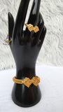 Luxury Gold Plated Filigree Cube Bracelet & Adjustable Ring Set – Elegant Statement Jewellery for Women