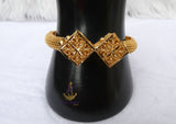 Luxury Gold Plated Filigree Cube Bracelet & Adjustable Ring Set – Elegant Statement Jewellery for Women