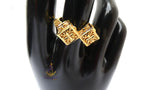 Luxury Gold Plated Filigree Cube Bracelet & Adjustable Ring Set – Elegant Statement Jewellery for Women