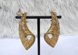 Luxury Italian Gold Plated Textured Statement Earrings – Elegant Geometric Drop Earrings for Weddings, Parties & Special Occasions