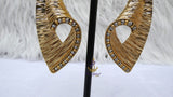 Luxury Italian Gold Plated Textured Statement Earrings – Elegant Geometric Drop Earrings for Weddings, Parties & Special Occasions