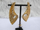 Luxury Italian Gold Plated Textured Statement Earrings – Elegant Geometric Drop Earrings for Weddings, Parties & Special Occasions