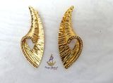 Luxury Italian Gold Plated Textured Statement Earrings – Elegant Geometric Drop Earrings for Weddings, Parties & Special Occasions