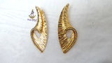 Luxury Italian Gold Plated Textured Statement Earrings – Elegant Geometric Drop Earrings for Weddings, Parties & Special Occasions