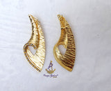 Luxury Italian Gold Plated Textured Statement Earrings – Elegant Geometric Drop Earrings for Weddings, Parties & Special Occasions