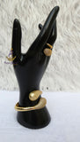 Luxury Crystal Gold Cuff Bracelet & Adjustable Ring Set – Elegant Statement Jewellery for Women