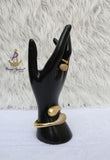 Luxury Crystal Gold Cuff Bracelet & Adjustable Ring Set – Elegant Statement Jewellery for Women