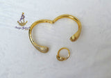 Luxury Crystal Gold Cuff Bracelet & Adjustable Ring Set – Elegant Statement Jewellery for Women