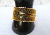 Infinity Luxe Gold Plated Cuff Bangle Bracelet & Adjustable Ring Set – Elegant Statement Jewellery for Women