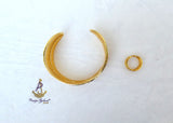 Infinity Luxe Gold Plated Cuff Bangle Bracelet & Adjustable Ring Set – Elegant Statement Jewellery for Women