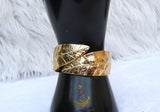 Leaf Design Cuff Gold Plated Bracelet | Modern Open Bangle | Statement Gold Bracelet | Jewellery | Gift for Her