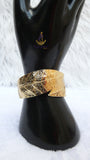 Leaf Design Cuff Gold Plated Bracelet | Modern Open Bangle | Statement Gold Bracelet | Jewellery | Gift for Her