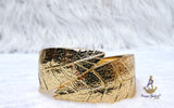 Leaf Design Cuff Gold Plated Bracelet | Modern Open Bangle | Statement Gold Bracelet | Jewellery | Gift for Her