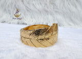 Leaf Design Cuff Gold Plated Bracelet | Modern Open Bangle | Statement Gold Bracelet | Jewellery | Gift for Her